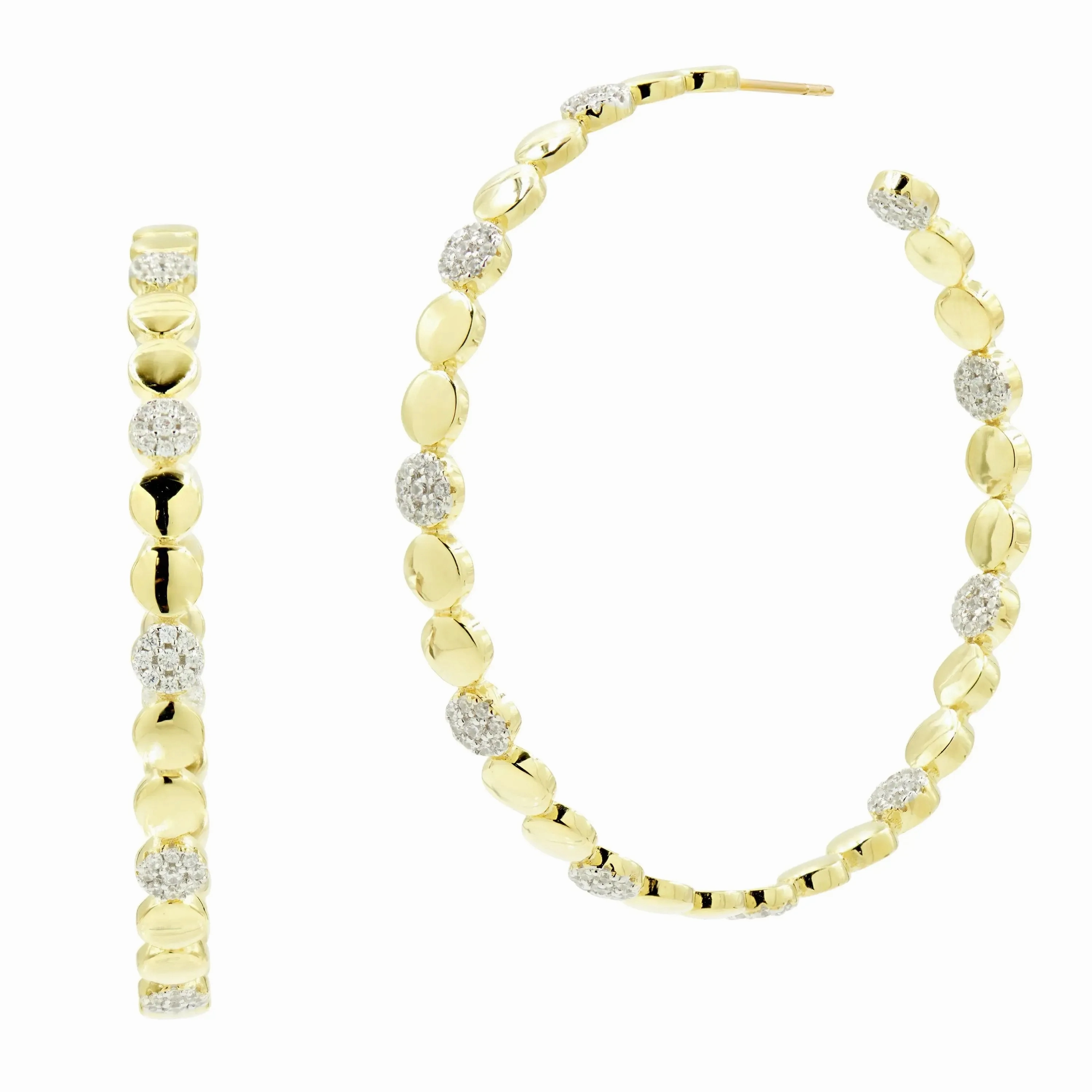 Radiance Pav?? Station Hoop Earring
