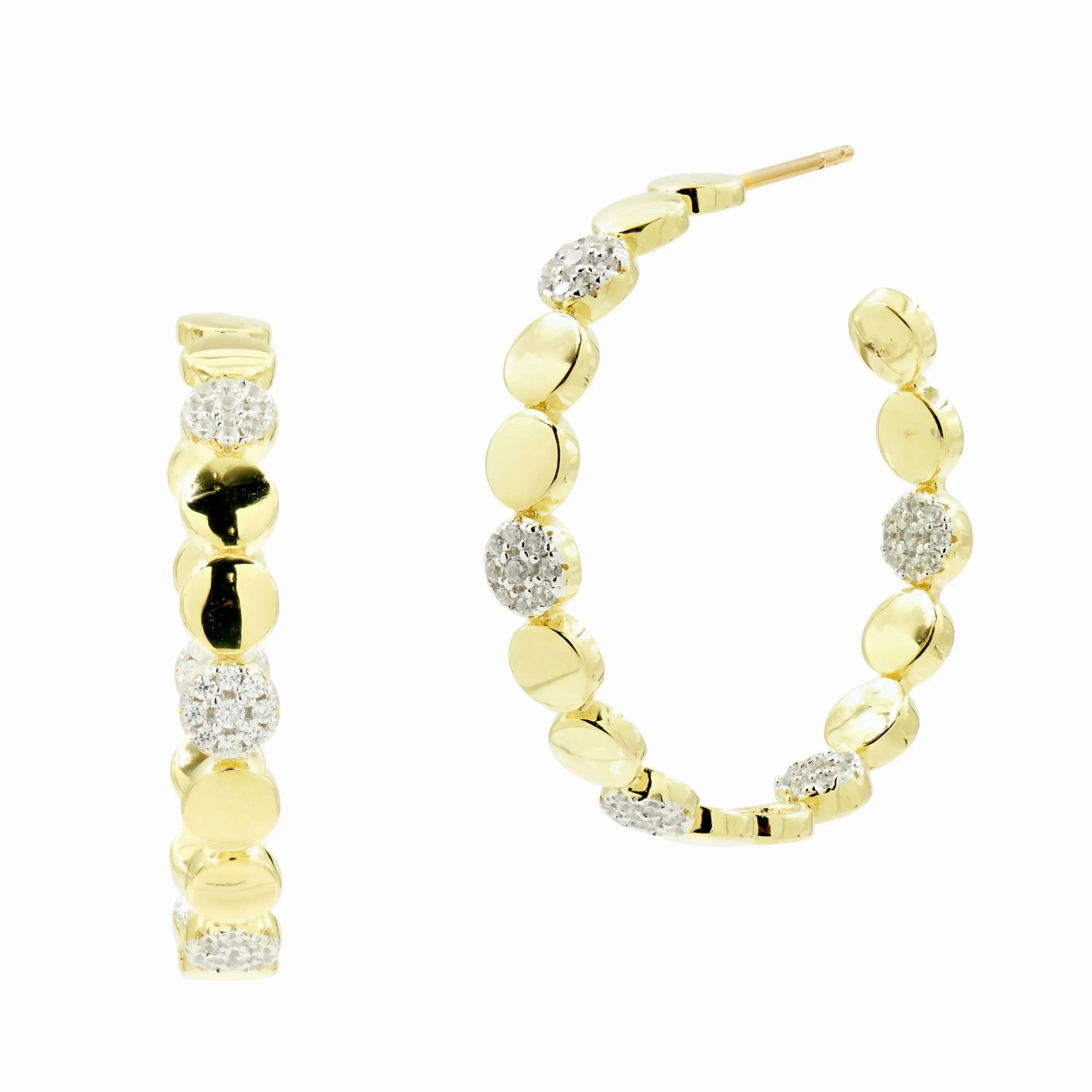 Radiance Pav?? Station Hoop Earring