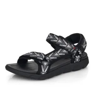 Rieker Shoes 20802-00 Blk/Grey Sporty