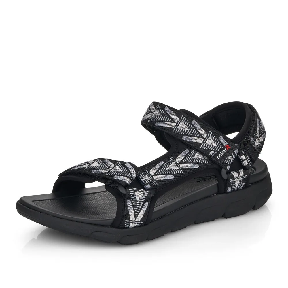 Rieker Shoes 20802-00 Blk/Grey Sporty