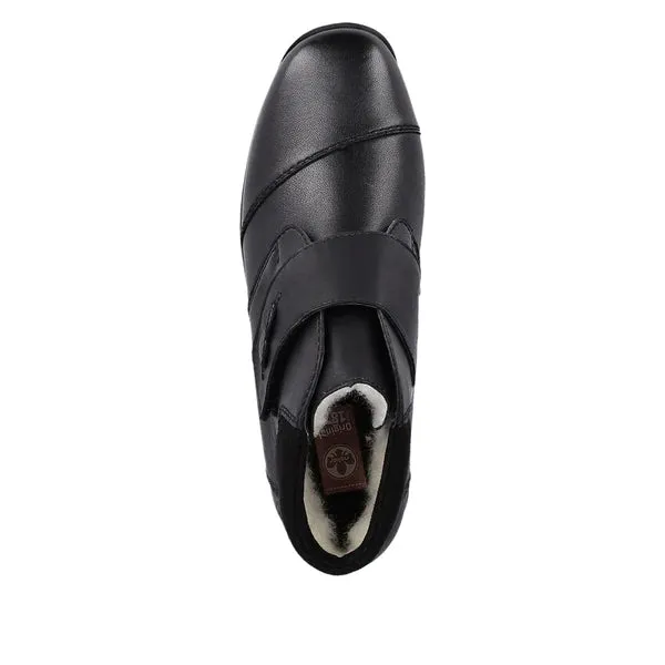 Rieker Shoes 44255-00 Black Velcro RTex Ankle Boots