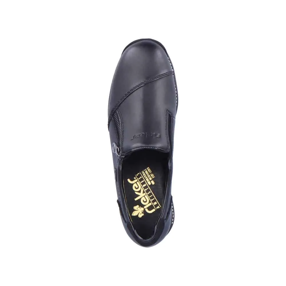 Rieker Shoes 44265-00 Black Zip RTex