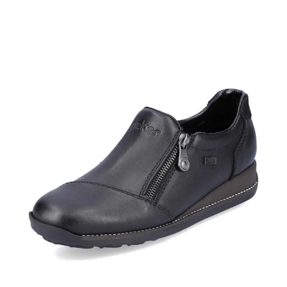 Rieker Shoes 44265-00 Black Zip RTex