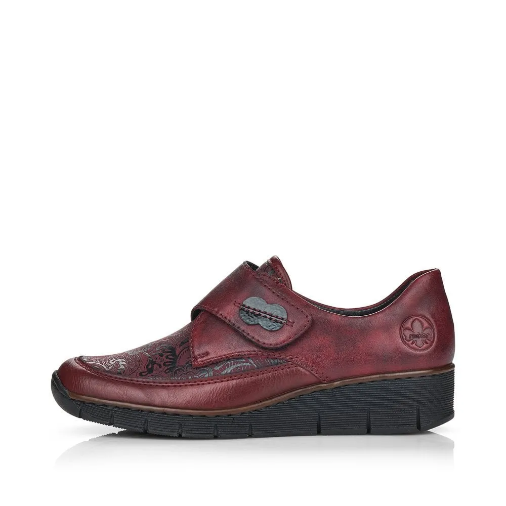 Rieker Shoes 537C0-35 Wine Velcro