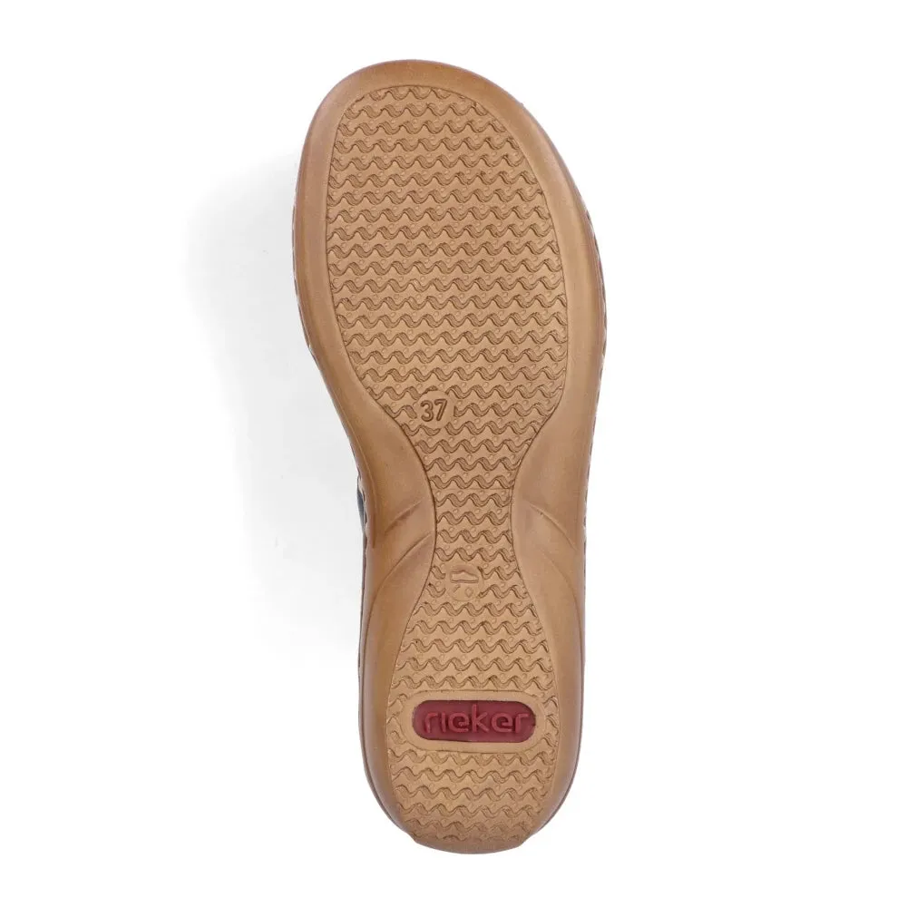Rieker Shoes 60842-14 Navy Multi Velcro Slide