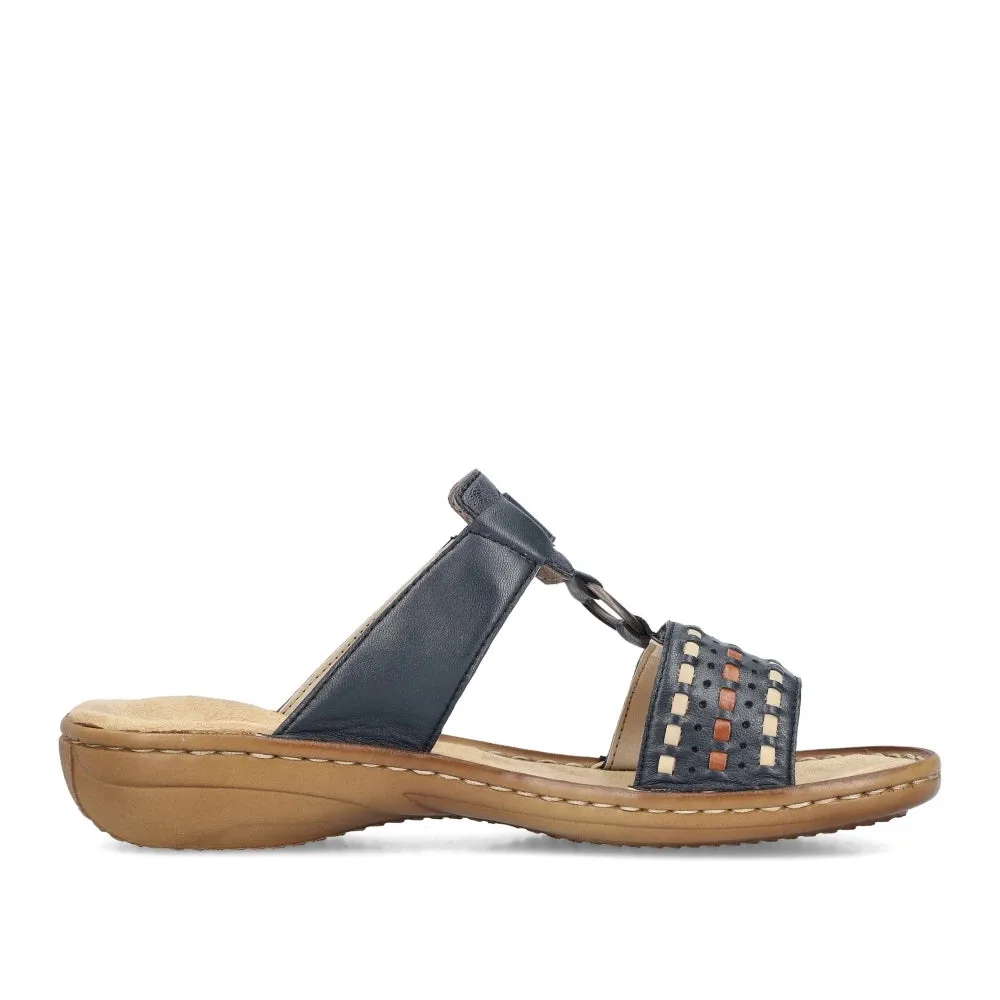 Rieker Shoes 60842-14 Navy Multi Velcro Slide