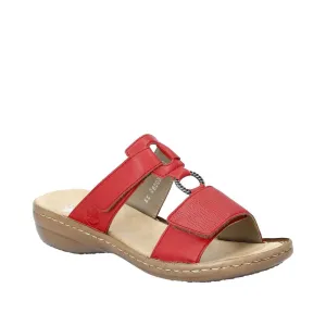 Rieker Shoes 60885-33 Velcro Slide Red