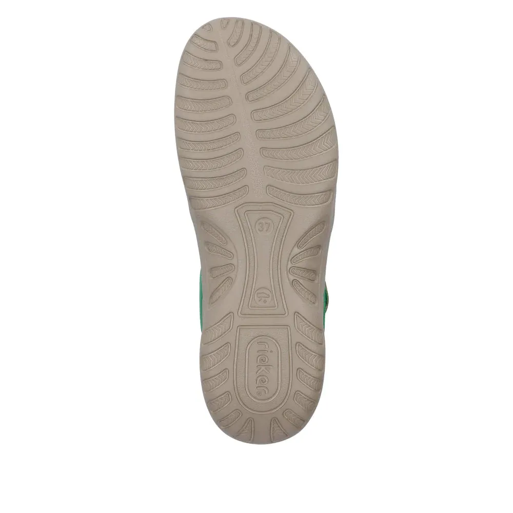 Rieker Shoes 64870-54 Velcro Z-Strap Green