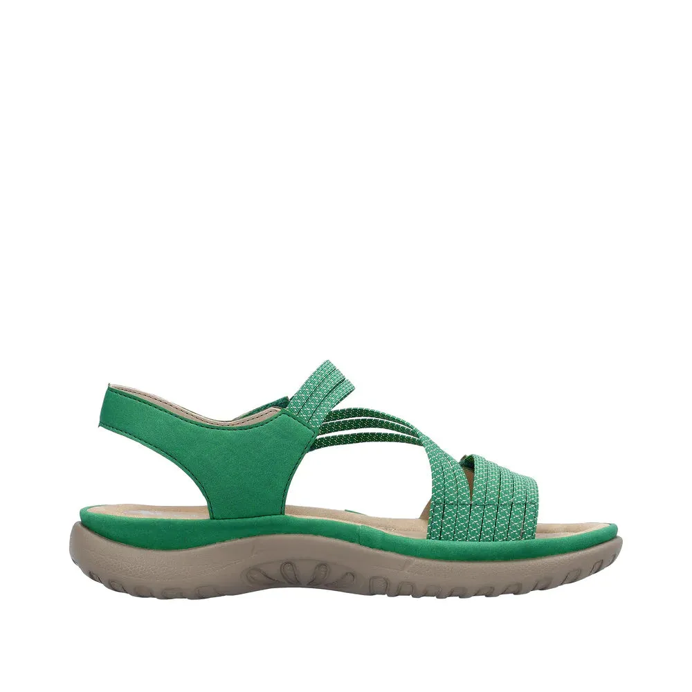 Rieker Shoes 64870-54 Velcro Z-Strap Green