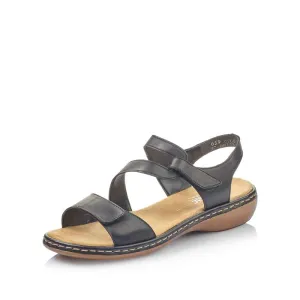 Rieker Shoes 659C7-00 Black Adj Velcro