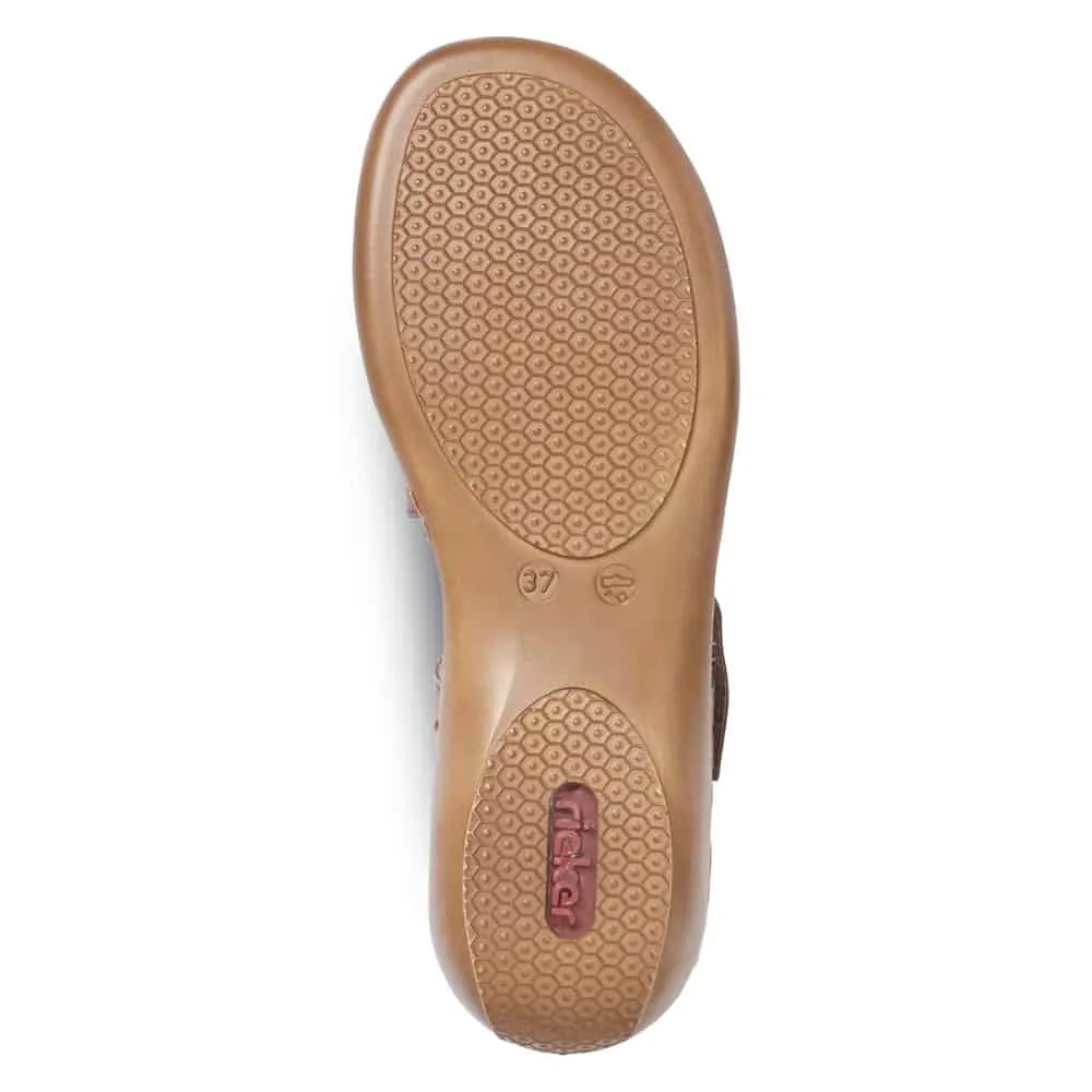 Rieker Shoes 659C7-24  Brown Adj Velcro