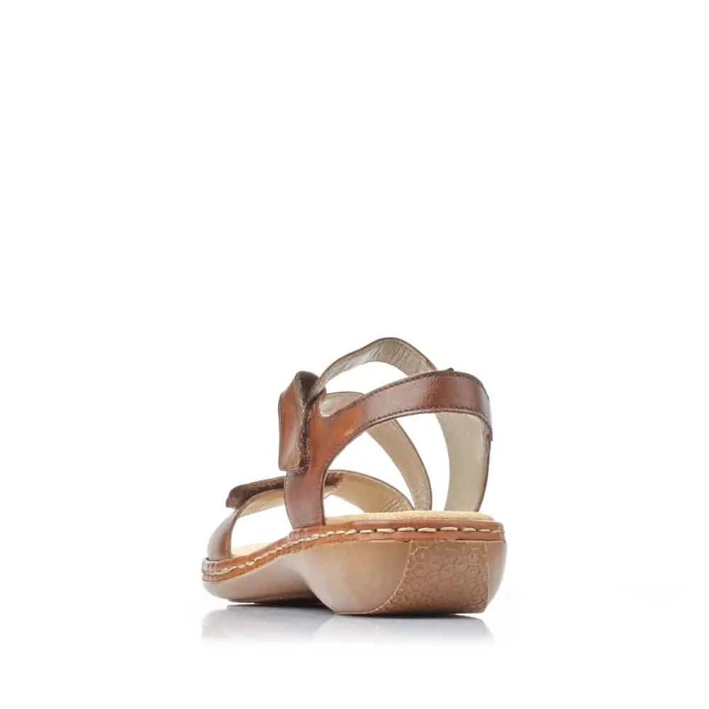 Rieker Shoes 659C7-24  Brown Adj Velcro