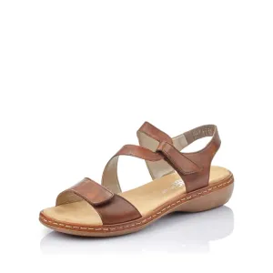 Rieker Shoes 659C7-24  Brown Adj Velcro