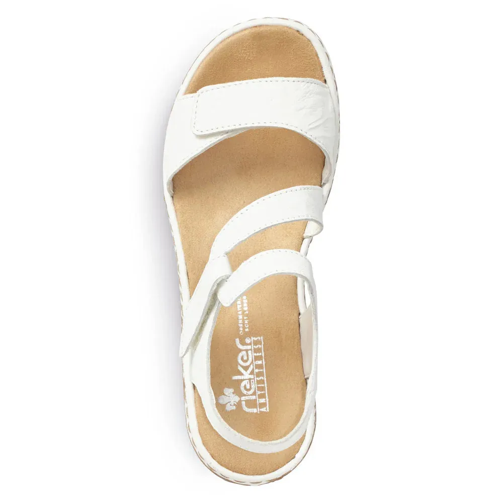 Rieker Shoes 659C7-80 White Adj Velcro