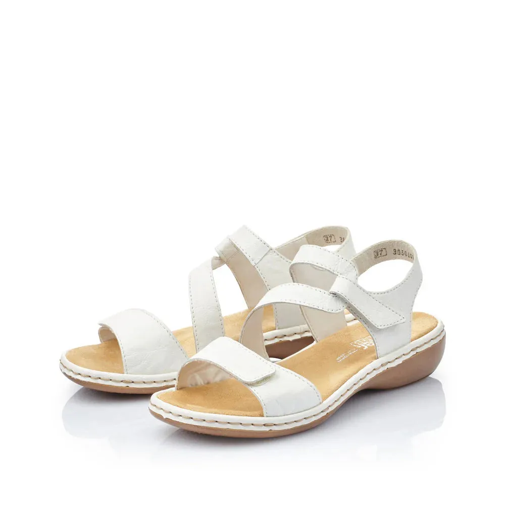 Rieker Shoes 659C7-80 White Adj Velcro