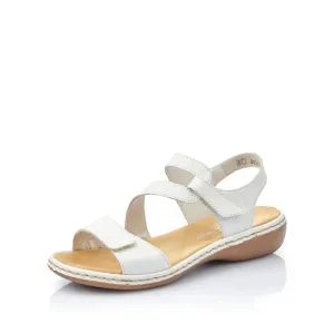 Rieker Shoes 659C7-80 White Adj Velcro
