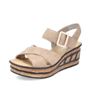Rieker Shoes 68163-62 Beige Cork Wedge