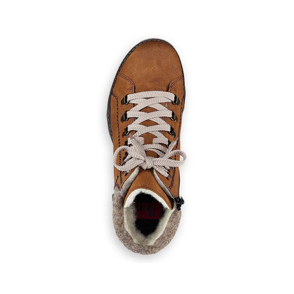 Rieker Shoes 785F8-22 Brown Ankle Lace/Zip RTex