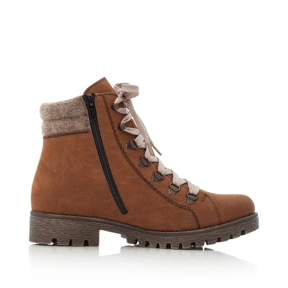 Rieker Shoes 785F8-22 Brown Ankle Lace/Zip RTex