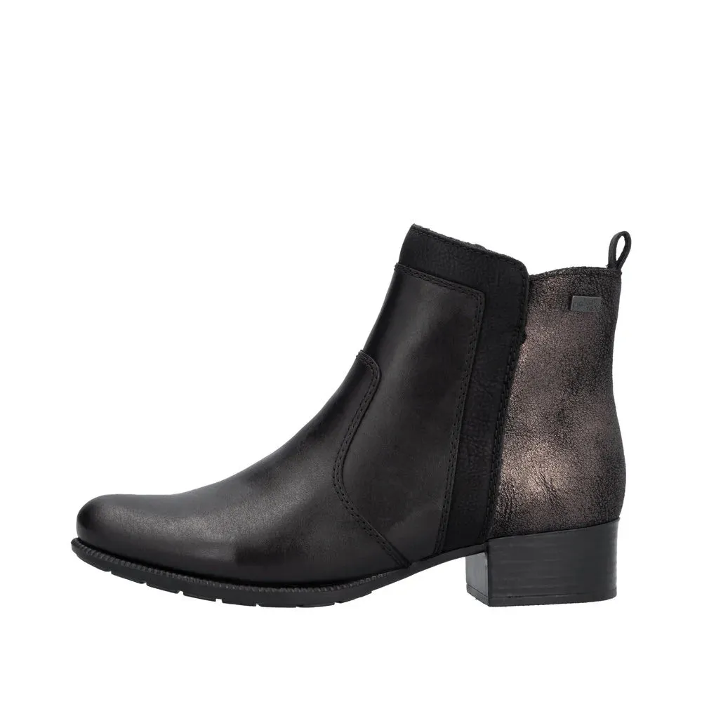 Rieker Shoes 78658-00 Black Side Zip RTex