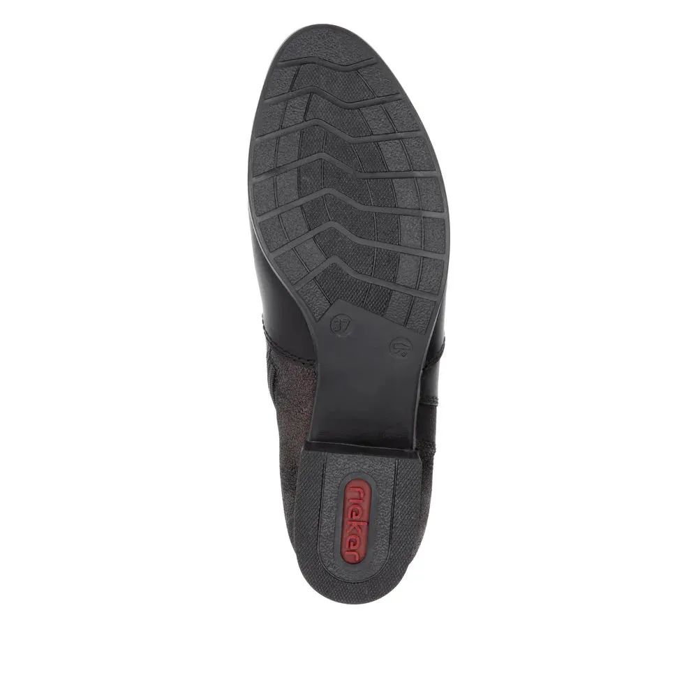 Rieker Shoes 78658-00 Black Side Zip RTex