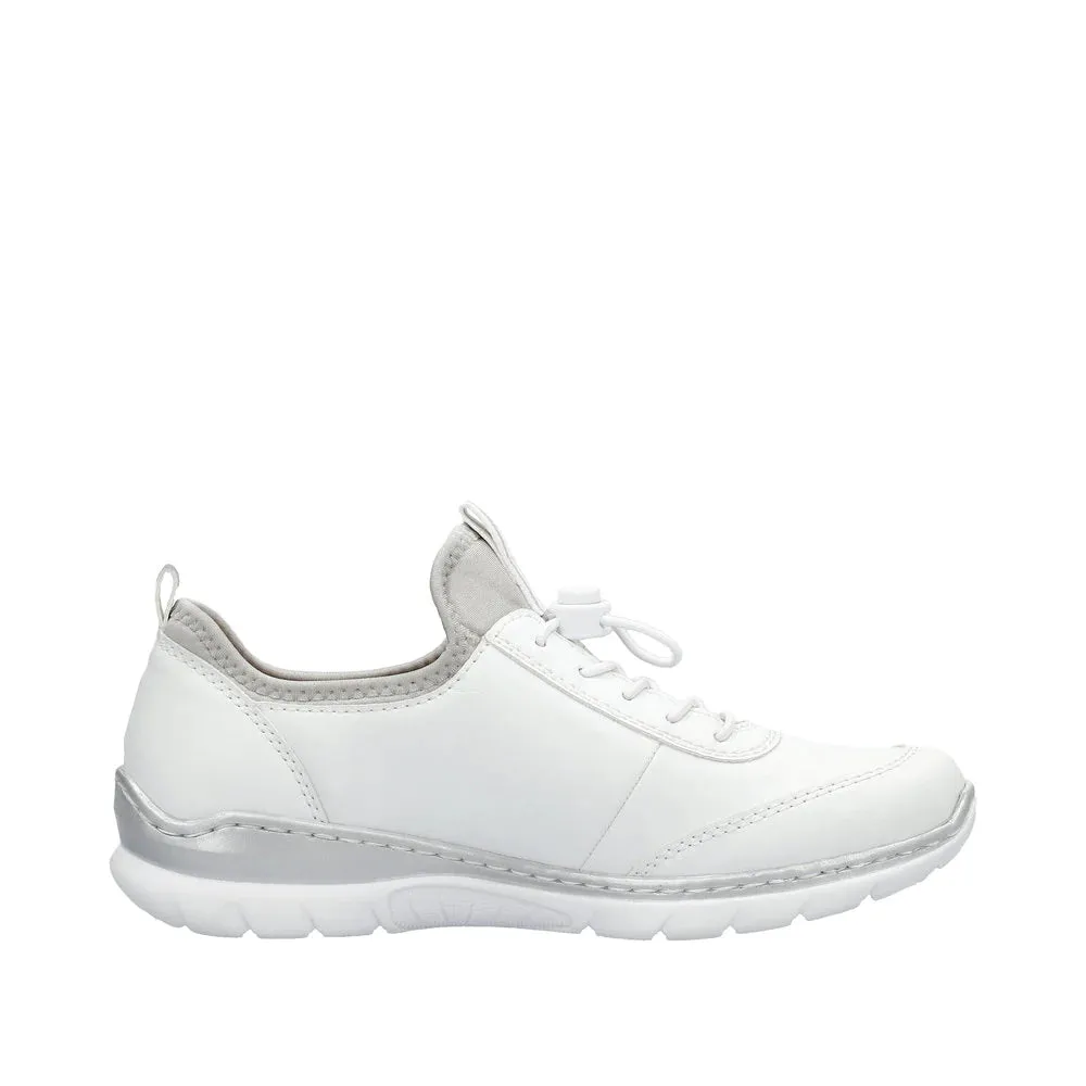 Rieker Shoes L3259-80 Bungee Lace White/Silver