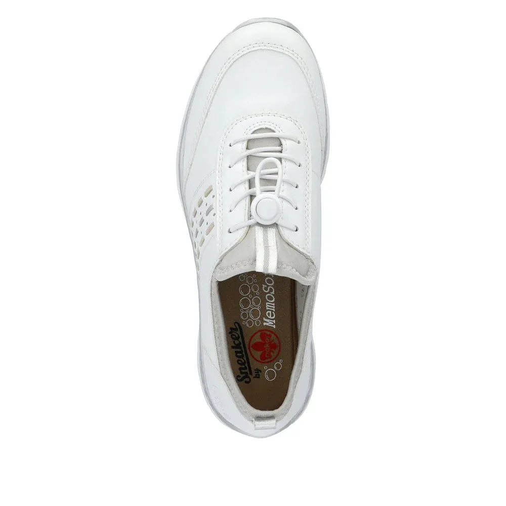 Rieker Shoes L3259-80 Bungee Lace White/Silver