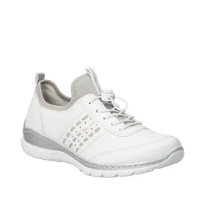 Rieker Shoes L3259-80 Bungee Lace White/Silver