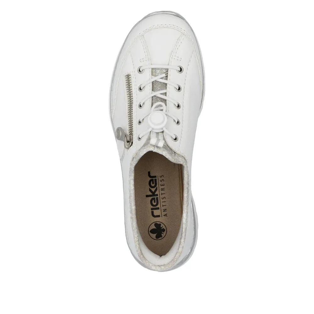 Rieker Shoes L32F1-80 White Ready 2 Go Bungee Lace