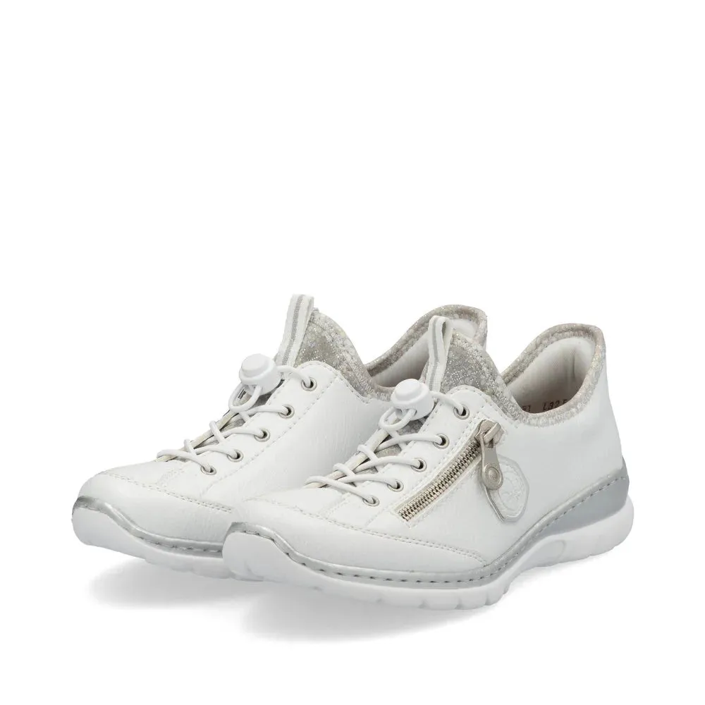 Rieker Shoes L32F1-80 White Ready 2 Go Bungee Lace