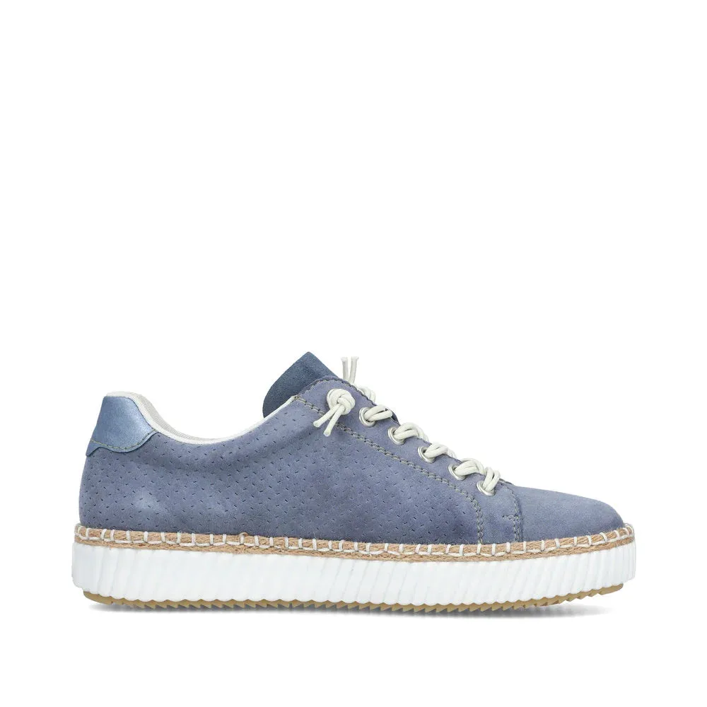 Rieker Shoes M2940-10 Denim Blue Bungee/Side Zip