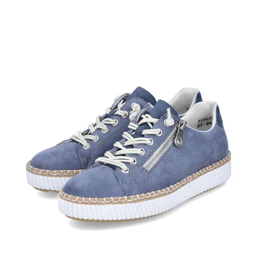 Rieker Shoes M2940-10 Denim Blue Bungee/Side Zip