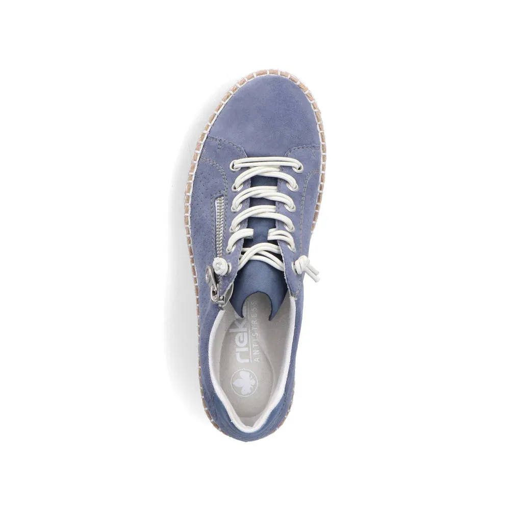 Rieker Shoes M2940-10 Denim Blue Bungee/Side Zip