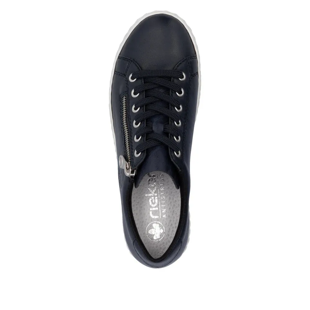 Rieker Shoes N0900-14 Navy Lace/Side Zip