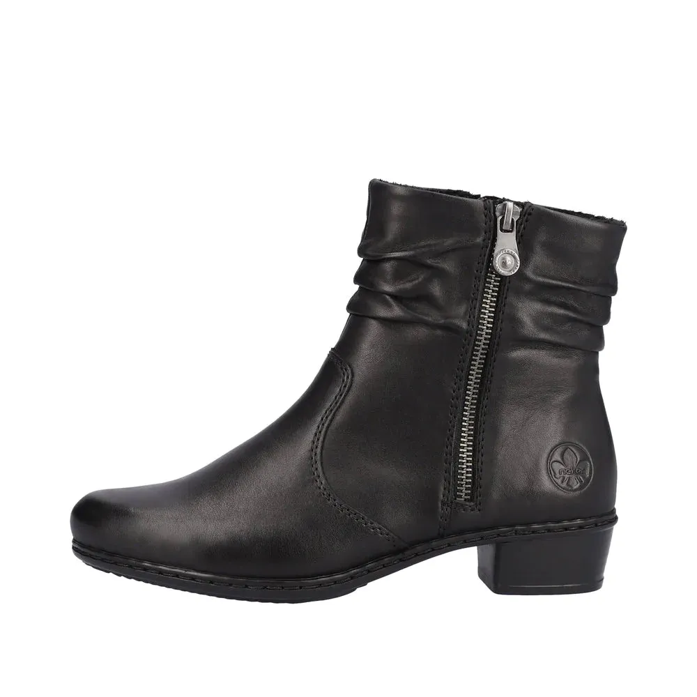 Rieker Shoes Y0756-00 Black Zip