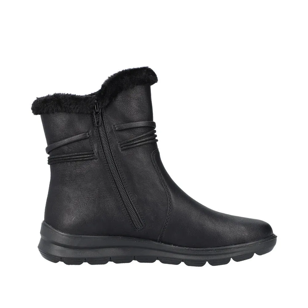 Rieker Shoes Z0070-00 Black Ankle Zip Lined RTex