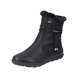 Rieker Shoes Z0070-00 Black Ankle Zip Lined RTex