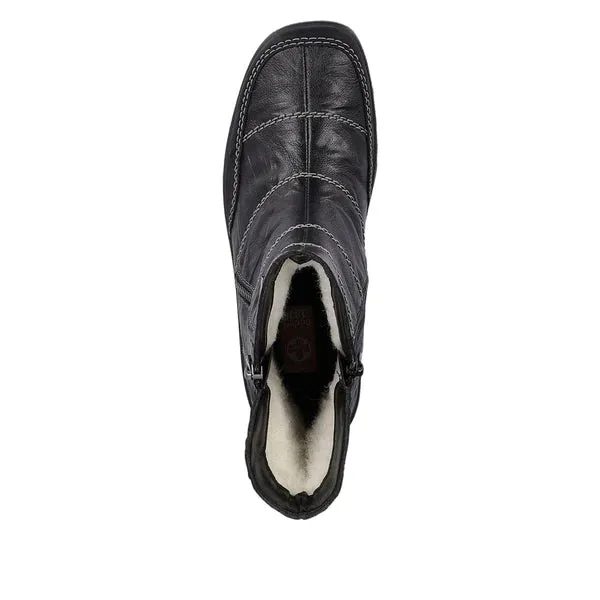 Rieker Shoes Z7055-00 Black Side Zip RTex