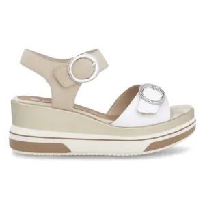 Rieker Women's D1P54-80 Sabine White/Pearl Leather Rieker Shoes