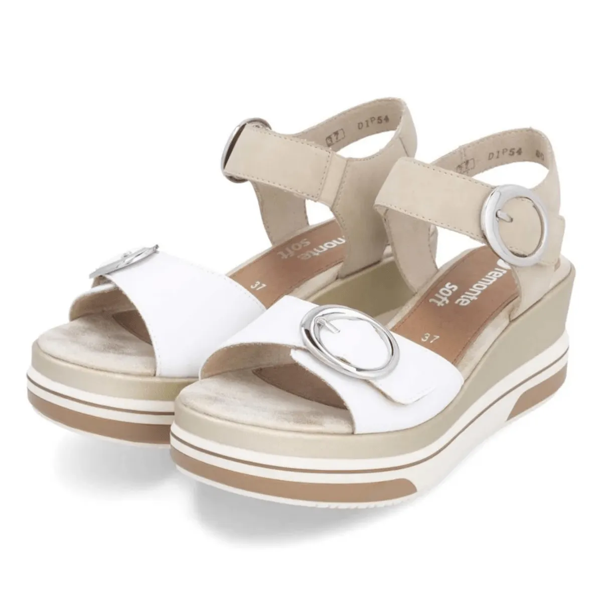 Rieker Women's D1P54-80 Sabine White/Pearl Leather Rieker Shoes
