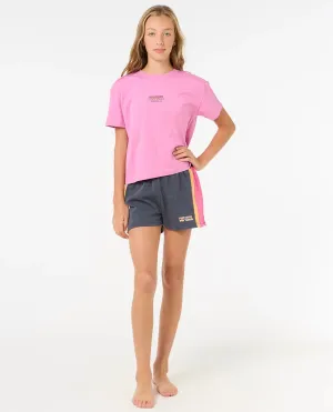 Rip Curl Clothing Girls Las Dalias Block Walkshorts in Navy