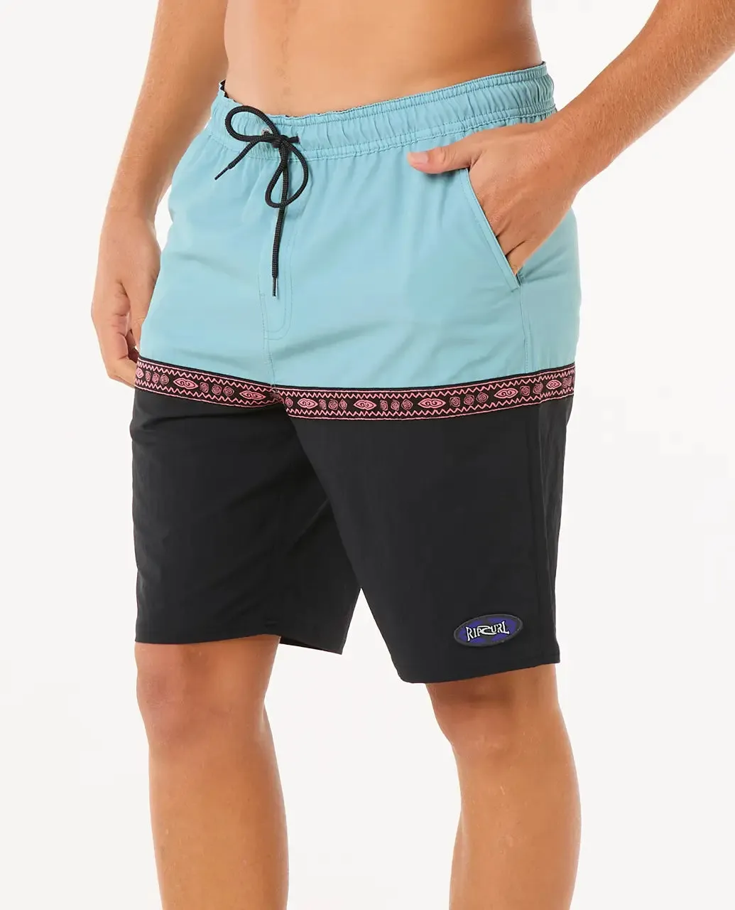 Rip Curl Clothing Raw Energy Split Volley Shorts in Black