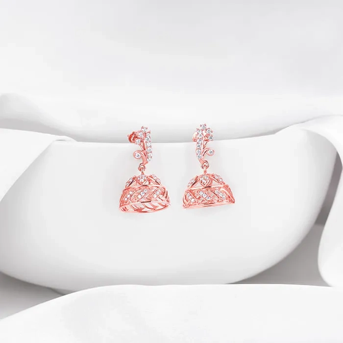 Rose Gold Ajmer Jhumki Earrings