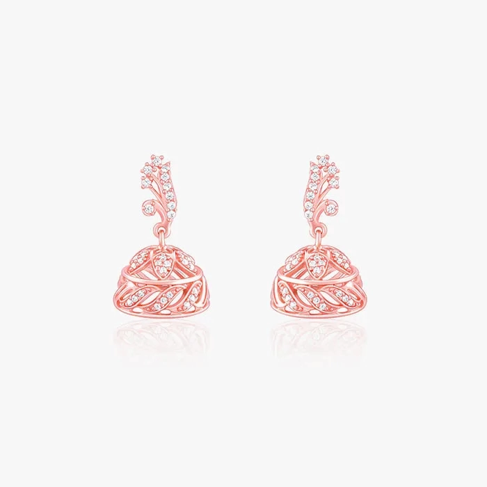 Rose Gold Ajmer Jhumki Earrings