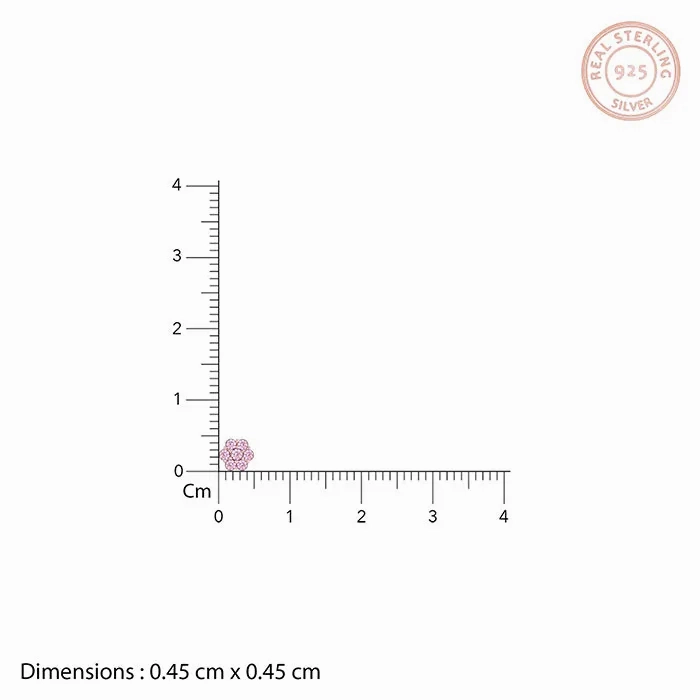 Rose Gold Baby Pink Flower Stud Kids Earrings