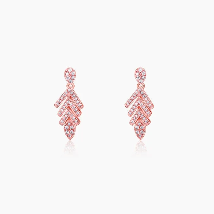 Rose Gold Belle Leaf Earrings