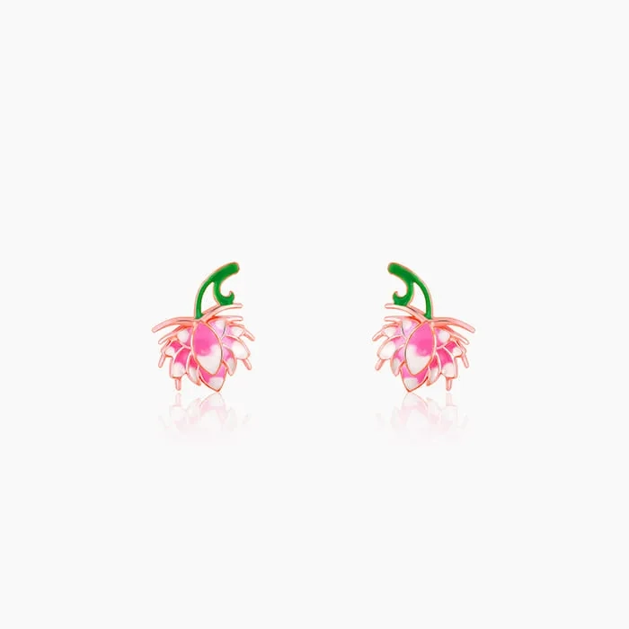 Rose Gold Bewitching Brahma Kamal Convertible Earrings