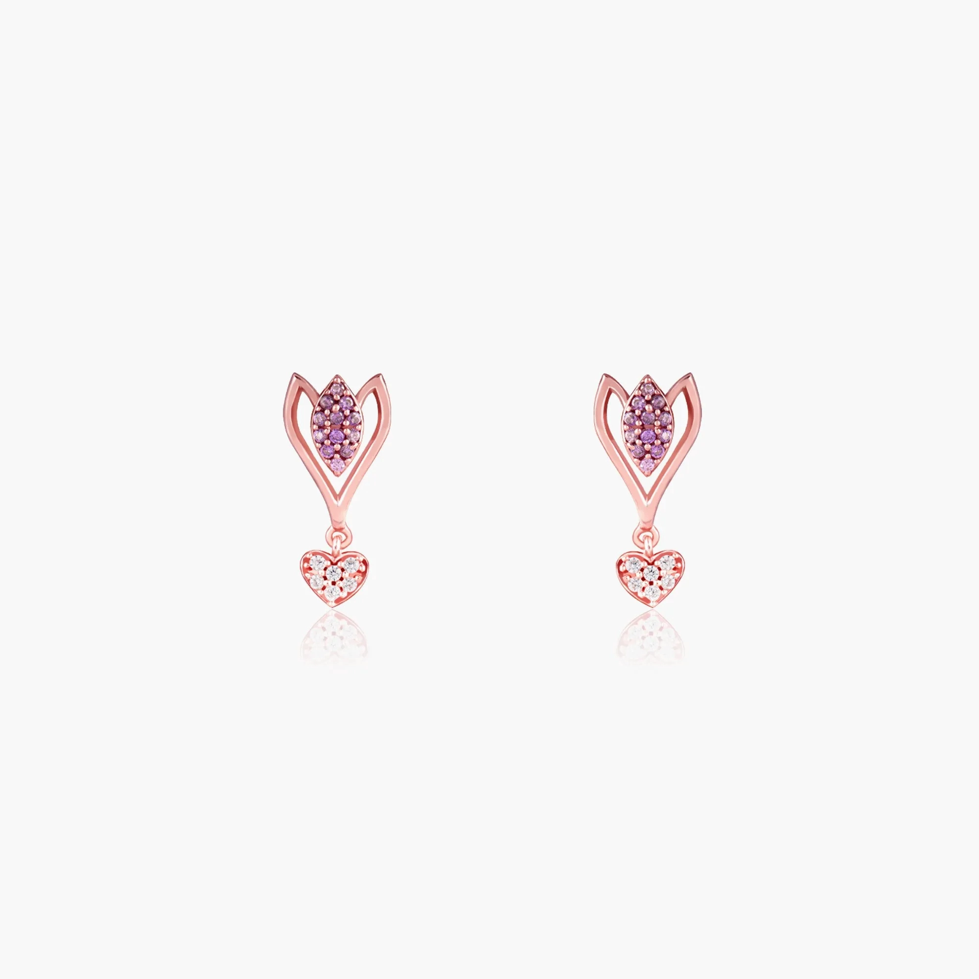 Rose Gold Blossoming Crocus Earrings