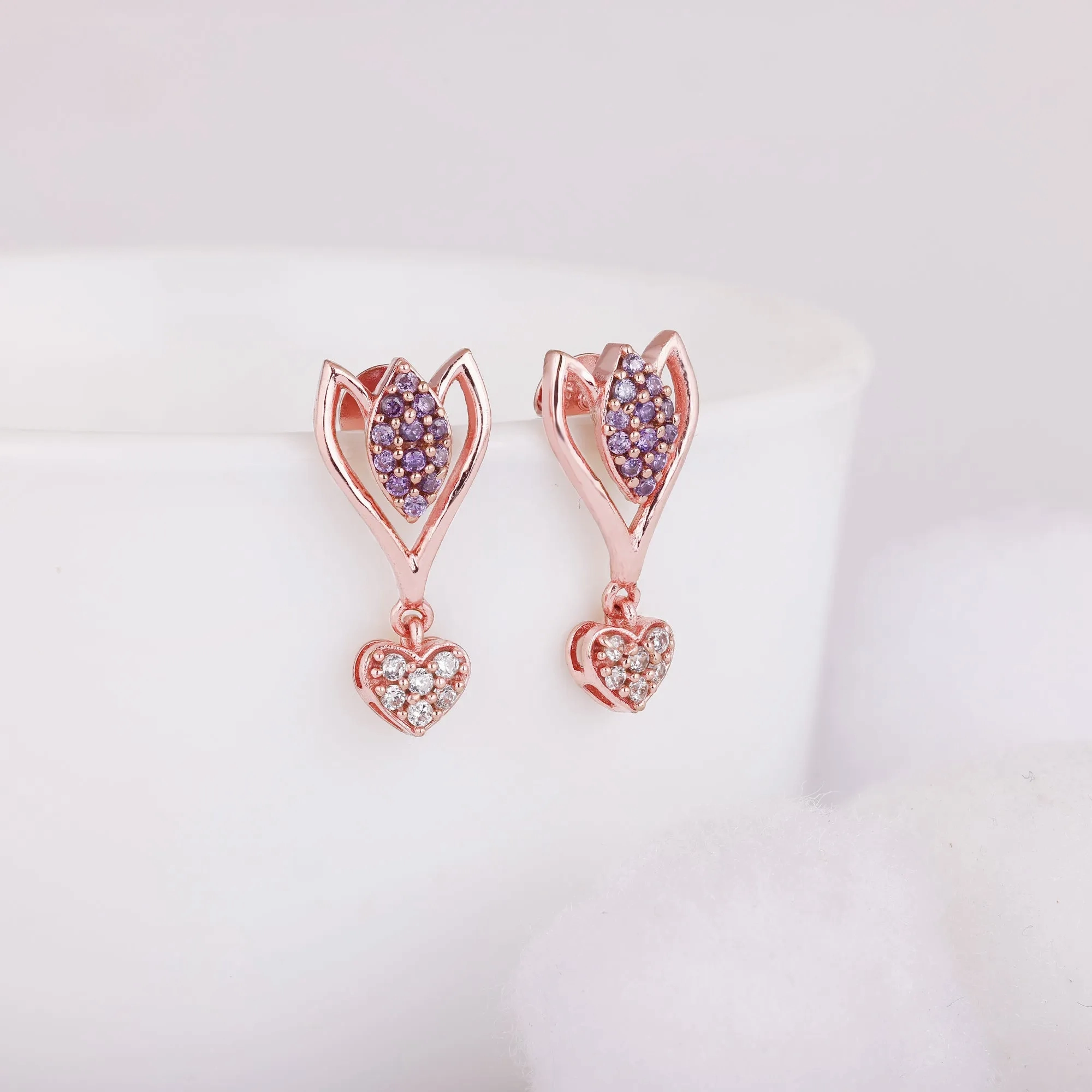 Rose Gold Blossoming Crocus Earrings