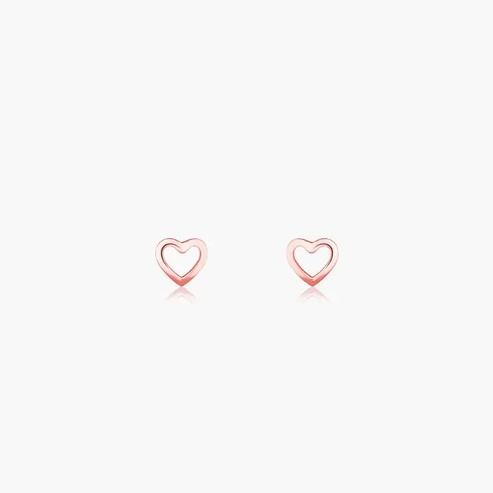 Rose Gold Charming Love Studs